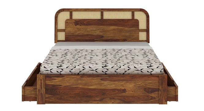 Sunburst Ratan Solid Wood Storage Bed (Queen Bed Size, Drawer Storage Type, PROVINCIAL TEAK Finish) by Urban Ladder - - 