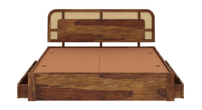 Sunburst Ratan Solid Wood Storage Bed (King Bed Size, Drawer Storage Type, PROVINCIAL TEAK Finish) by Urban Ladder - - 