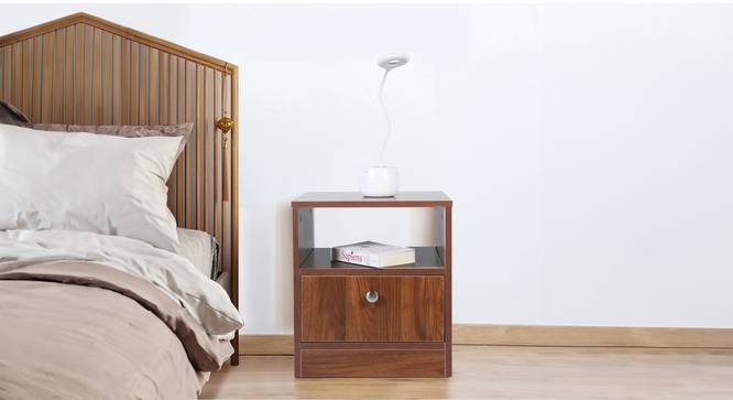 Serene Bedside Tables (Walnut Finish) by Urban Ladder - Front View Design 1 - 830731
