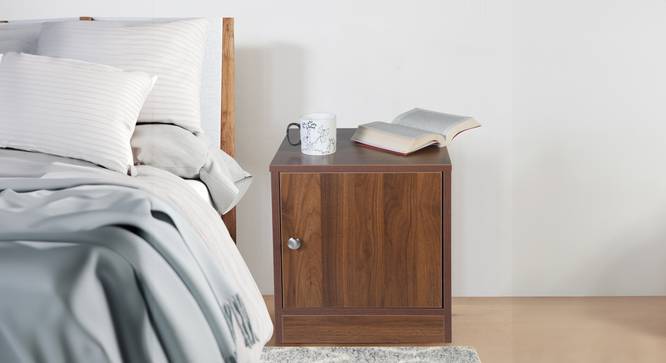 Stellar Bedside Tables (Walnut Finish) by Urban Ladder - Front View Design 1 - 830735