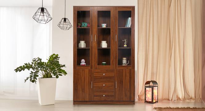 Essence Display Unit (Columbian Walnut Finish) by Urban Ladder - Front View Design 1 - 830750