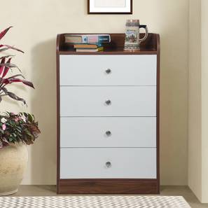 White Chest Of Drawers Design Zenith Engineered Wood Chest of 4 Drawers in Walnut Finish
