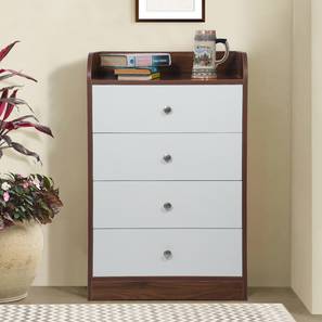 4 Drawers Design Zenith Engineered Wood Chest of 4 Drawers in Walnut Finish