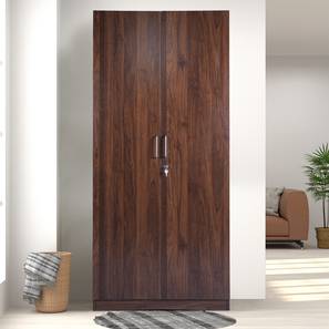 Gudsmith Symphoney Design Aurora Engineered Wood 2 Door Wardrobe Without Mirror in Columbian Walnut Finish
