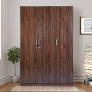 Cupboards Design Solace Engineered Wood 3 Door Wardrobe Without Mirror in Columbian Walnut Finish