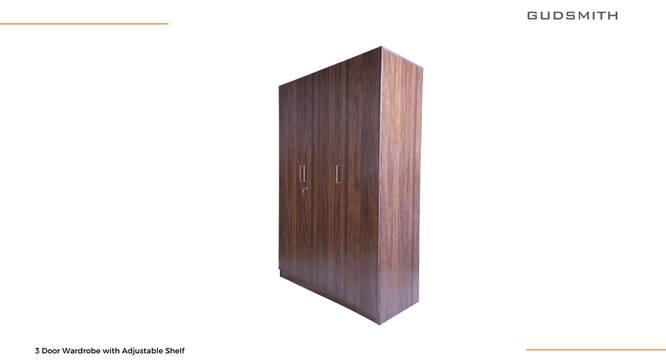 Solace Wadrobe (Columbian Walnut Finish) by Urban Ladder - Design 1 Side View - 830848