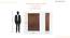 Solace Wadrobe (Columbian Walnut Finish) by Urban Ladder - Design 1 Dimension - 830918