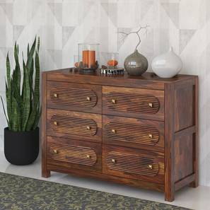 6 Drawers Design Woodwhiz Solid Wood Chest of 6 Drawers in Provincial Teak Finish