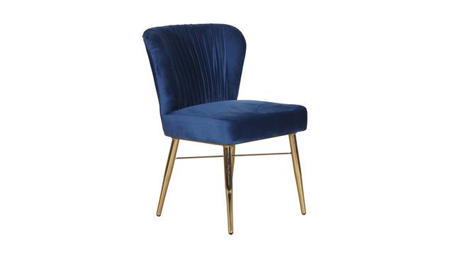 Blue Color Uphostery And Gold Leg Dining Chiar (Blue Finish) by Urban Ladder - - 