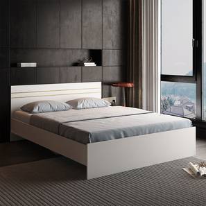 A Globia Creations Design Kane Engineered Wood King Size Non Storage Bed in Frosty White Finish