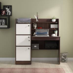 Brook Engineered Wood Study Table in Wenge & Frosty White Finish