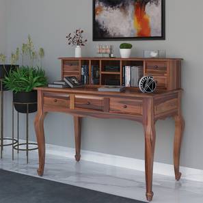 Study In Panchkula Design Charlotte Solid Wood Study Table in Urban Teak Finish