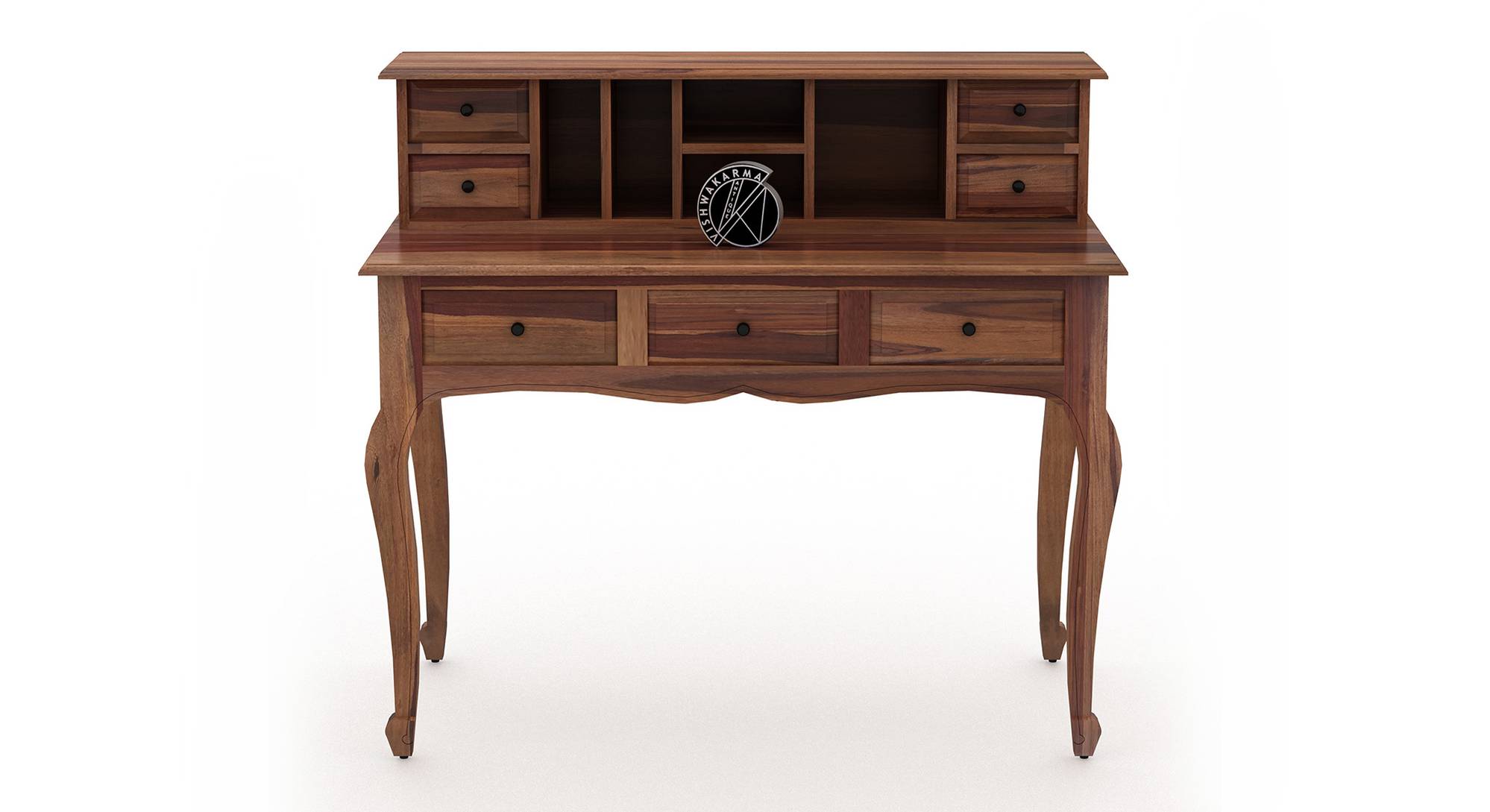 Charlotte Solid Wood Study Table in Urban Teak Finish Urban Ladder