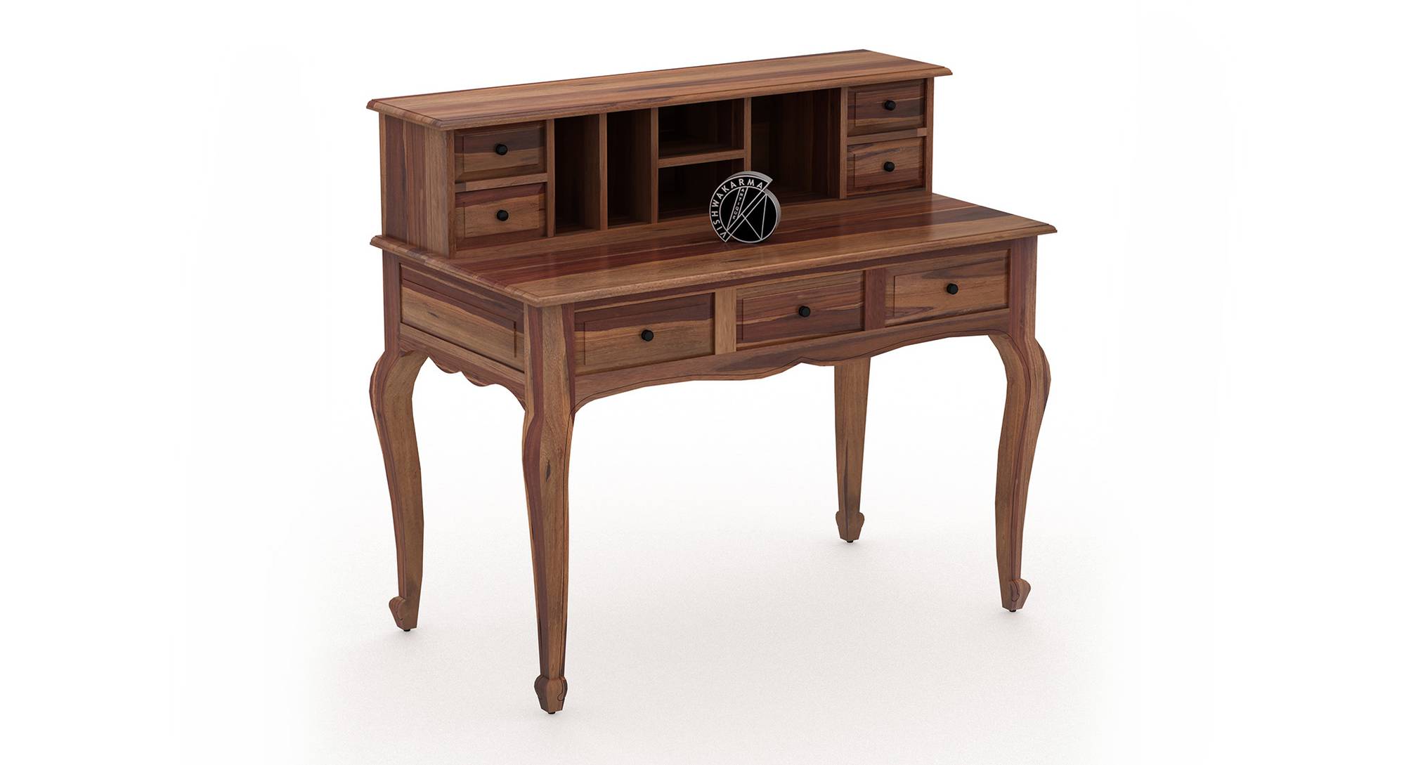 Charlotte Solid Wood Study Table in Urban Teak Finish Urban Ladder