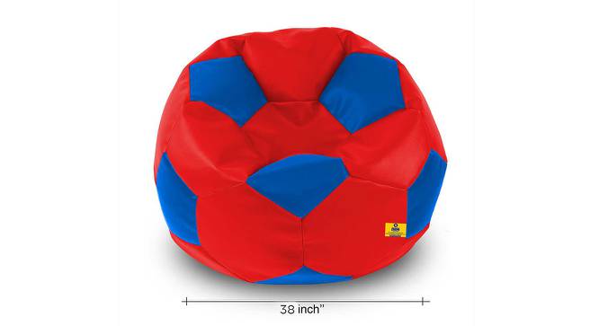 Football Leatherette Bean Bag with Beans (with beans Bean Bag Type, XXXL Bean Bag Size, Red & Blue) by Urban Ladder - Design 1 Side View - 831496