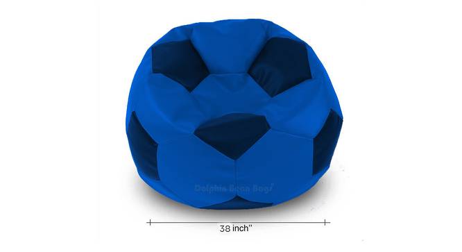 Football Leatherette Bean Bag with Beans (Blue, with beans Bean Bag Type, XXXL Bean Bag Size) by Urban Ladder - Design 1 Side View - 831497
