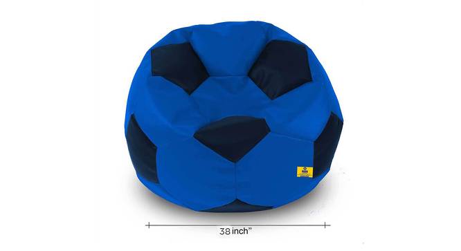 Football Leatherette Bean Bag with Beans (with beans Bean Bag Type, XXXL Bean Bag Size, Blue & Black) by Urban Ladder - Design 1 Side View - 831498