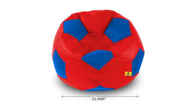 Football Leatherette Bean Bag with Beans (with beans Bean Bag Type, XXL Bean Bag Size, Red & Blue) by Urban Ladder - Design 1 Side View - 831500