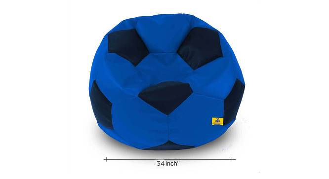 Football Leatherette Bean Bag with Beans (Blue, with beans Bean Bag Type, XXL Bean Bag Size) by Urban Ladder - Design 1 Side View - 831501