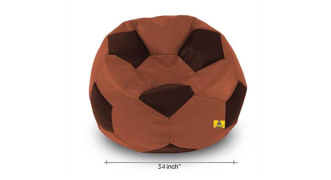 Football Leatherette Bean Bag with Beans (with beans Bean Bag Type, XXL Bean Bag Size, Tan & Brown) by Urban Ladder - Design 1 Side View - 831502