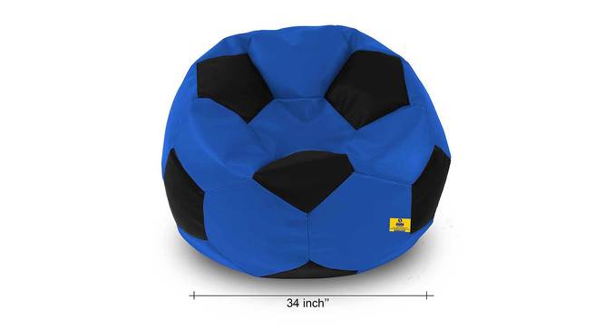 Football Leatherette Bean Bag with Beans (with beans Bean Bag Type, XXL Bean Bag Size, Blue & Black) by Urban Ladder - Design 1 Side View - 831503