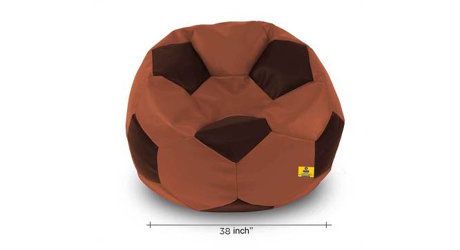 Football Leatherette Bean Bag with Beans (with beans Bean Bag Type, XXXL Bean Bag Size, Tan & Brown) by Urban Ladder - Design 1 Dimension - 831591