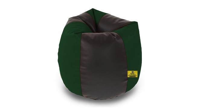 Leatherette Bean Bag with Beans (with beans Bean Bag Type, Green & Black, J Bean Bag Size) by Urban Ladder - Design 1 Side View - 831808