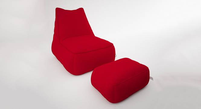 Recliner + Footrest Bean Bag with Beans (Red, with beans Bean Bag Type, XXXL Bean Bag Size) by Urban Ladder - Design 1 Side View - 831923