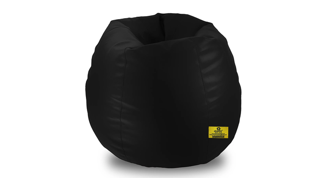 Leatherette Bean Bag with Beans (Black, with beans Bean Bag Type, J Bean Bag Size) by Urban Ladder - Design 1 Side View - 831924