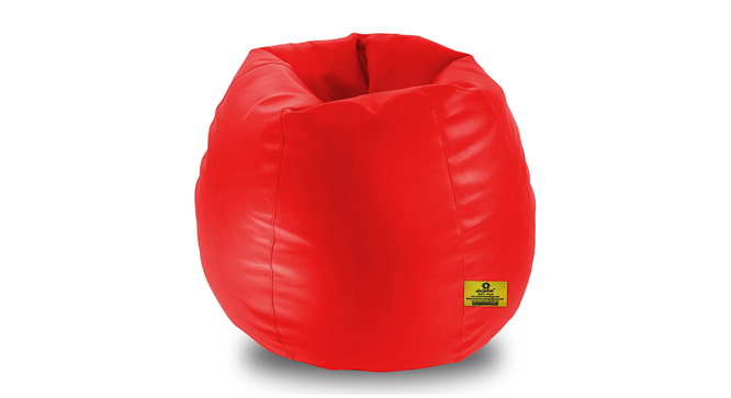 Leatherette Bean Bag with Beans (Red, with beans Bean Bag Type, J Bean Bag Size) by Urban Ladder - Design 1 Side View - 831925