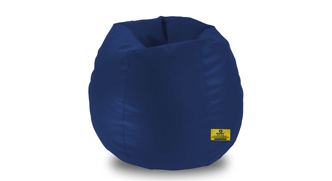 Leatherette Bean Bag with Beans (Blue, with beans Bean Bag Type, J Bean Bag Size) by Urban Ladder - Design 1 Side View - 831926