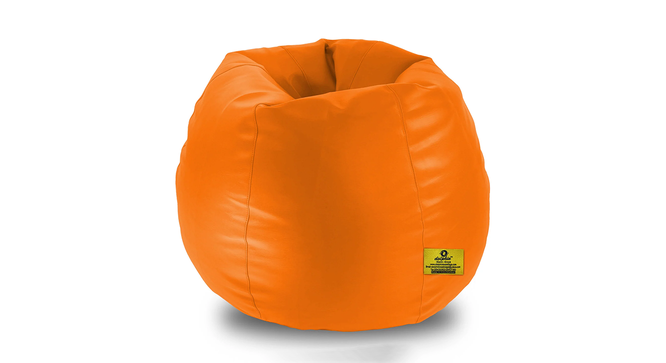 Leatherette Bean Bag with Beans (Orange, with beans Bean Bag Type, J Bean Bag Size) by Urban Ladder - Design 1 Side View - 831930
