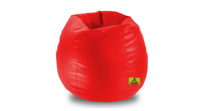 Leatherette Bean Bag with Beans (Red, with beans Bean Bag Type, XXXL Bean Bag Size) by Urban Ladder - Design 1 Side View - 831934