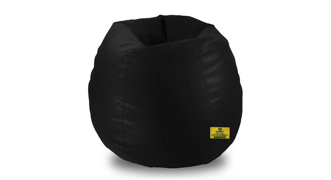 Leatherette Bean Bag with Beans (Black, with beans Bean Bag Type, XXL Bean Bag Size) by Urban Ladder - Design 1 Side View - 831944