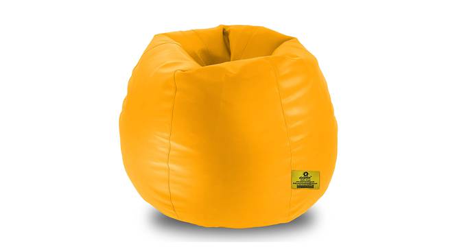 Leatherette Bean Bag with Beans (Yellow, with beans Bean Bag Type, XXL Bean Bag Size) by Urban Ladder - Design 1 Side View - 831948