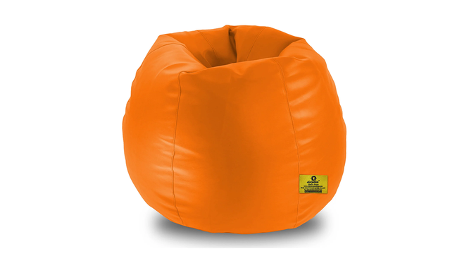 Leatherette Bean Bag with Beans (Orange, with beans Bean Bag Type, XXL Bean Bag Size) by Urban Ladder - Design 1 Side View - 831954