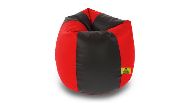 Leatherette Bean Bag with Beans (with beans Bean Bag Type, Black & Red, J Bean Bag Size) by Urban Ladder - Design 1 Side View - 831956