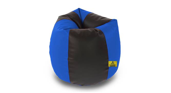 Leatherette Bean Bag with Beans (with beans Bean Bag Type, Black & Blue, J Bean Bag Size) by Urban Ladder - Design 1 Side View - 831957