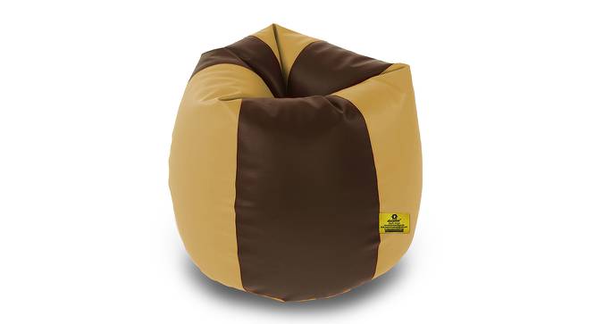 Leatherette Bean Bag with Beans (with beans Bean Bag Type, Beige & Brown, J Bean Bag Size) by Urban Ladder - Design 1 Side View - 831958