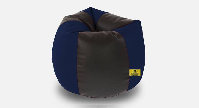 Leatherette Bean Bag with Beans (with beans Bean Bag Type, Navy Blue & Black, J Bean Bag Size) by Urban Ladder - Design 1 Side View - 831959