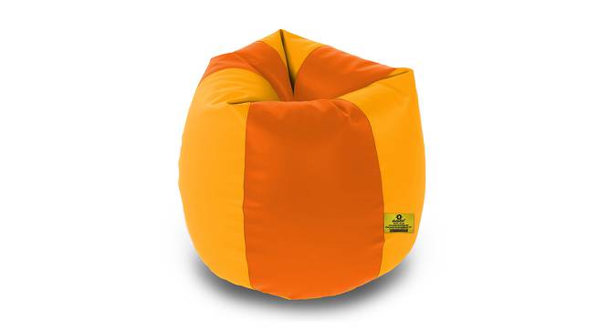 Leatherette Bean Bag with Beans (with beans Bean Bag Type, Orange & Yellow, J Bean Bag Size) by Urban Ladder - Design 1 Side View - 831960