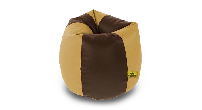 Leatherette Bean Bag with Beans (with beans Bean Bag Type, XXXL Bean Bag Size, Beige & Brown) by Urban Ladder - Design 1 Side View - 831964