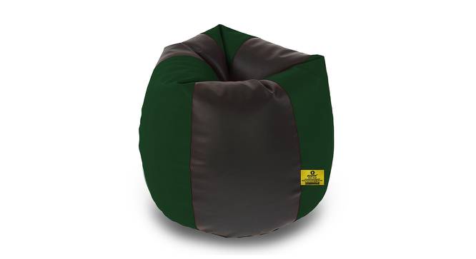 Leatherette Bean Bag with Beans (with beans Bean Bag Type, XXXL Bean Bag Size, Green & Black) by Urban Ladder - Design 1 Side View - 831965