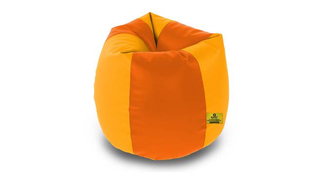 Leatherette Bean Bag with Beans (with beans Bean Bag Type, XXXL Bean Bag Size, Orange & Yellow) by Urban Ladder - Design 1 Side View - 831967