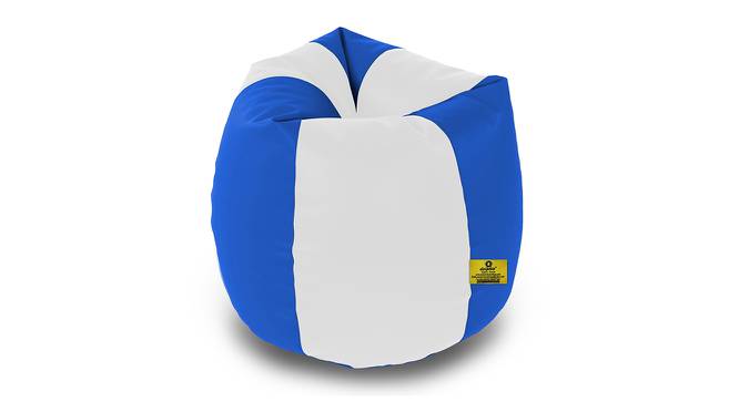 Leatherette Bean Bag with Beans (with beans Bean Bag Type, XXXL Bean Bag Size, White & Blue) by Urban Ladder - Design 1 Side View - 831968