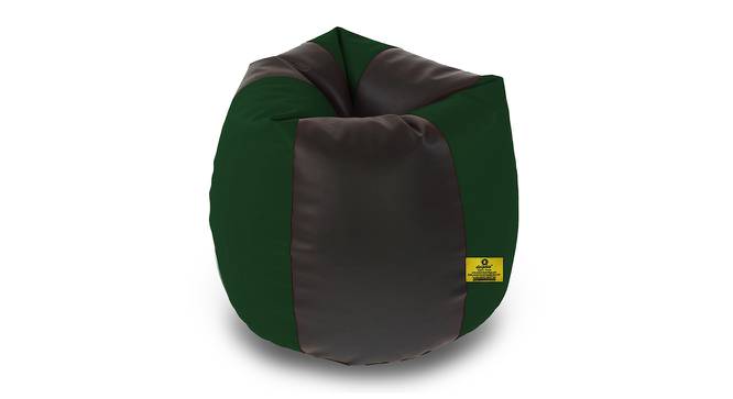 Leatherette Bean Bag with Beans (with beans Bean Bag Type, XXL Bean Bag Size, Green & Black) by Urban Ladder - Design 1 Side View - 831972