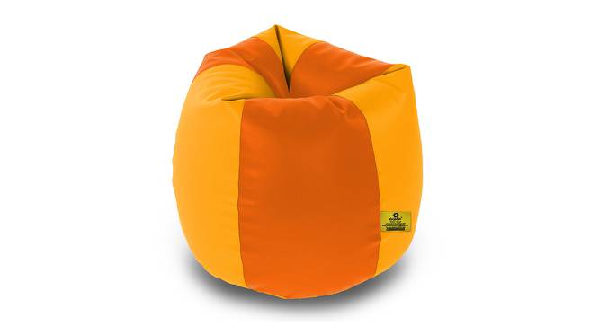 Leatherette Bean Bag with Beans (with beans Bean Bag Type, XXL Bean Bag Size, Orange & Yellow) by Urban Ladder - Design 1 Side View - 831974