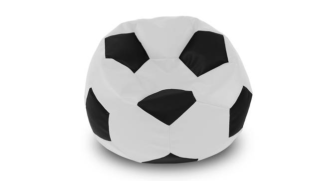 Football Leatherette Bean Bag with Beans (with beans Bean Bag Type, XXXL Bean Bag Size, White & Black) by Urban Ladder - Design 1 Side View - 831976