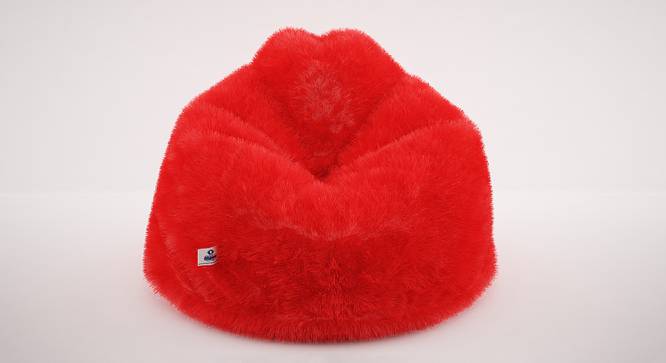 Fur Bean Bag with Beans (Red, with beans Bean Bag Type, XXXL Bean Bag Size) by Urban Ladder - Design 1 Side View - 831979