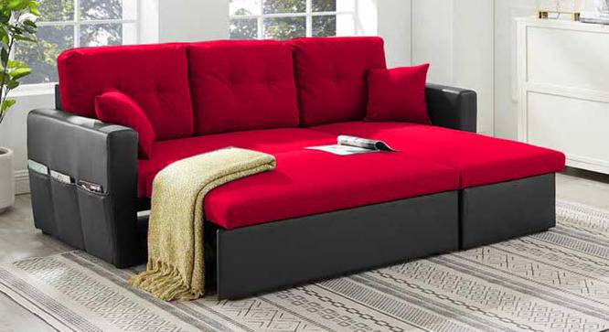 Jupiter Sofa cum Bed (Red) by Urban Ladder - Front View Design 1 - 832007